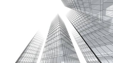 abstract architectural wallpaper high building design, digital concept background