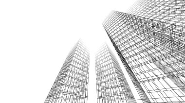 abstract architectural wallpaper high building design, digital concept background