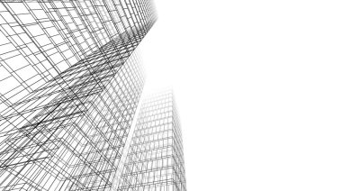 abstract architectural wallpaper high building design, digital concept background