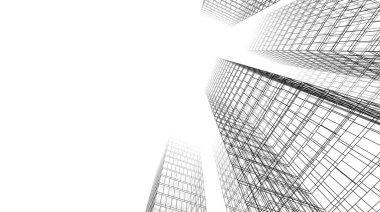 abstract architectural wallpaper high building design, digital concept background