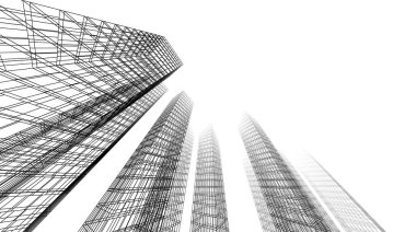 abstract architectural wallpaper high building design, digital concept background