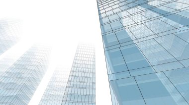 abstract architectural wallpaper high building design, digital concept background