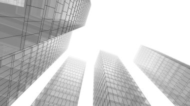 abstract architectural wallpaper high building design, digital concept background