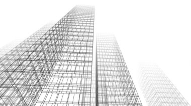 abstract architectural wallpaper high building design, digital concept background