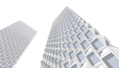 abstract architectural wallpaper high building design, digital concept background