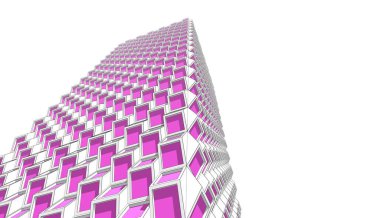 abstract purple architectural wallpaper high building design, digital concept background