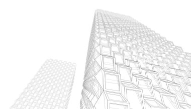 abstract architectural wallpaper high building design, digital concept background