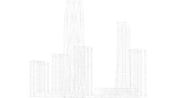 Abstrakcyjny Projekt Tapety Architektonicznej Wysoki Budynek Cyfrowe Tło Koncepcyjne — Zdjęcie stockowe