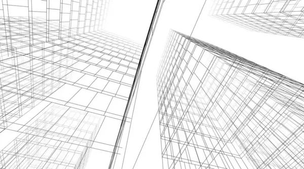 Abstract Architectural Wallpaper High Building Design Digital Concept Background — Stok fotoğraf