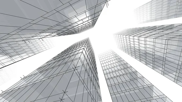 Abstract Architectural Wallpaper High Building Design Digital Concept Background — Fotografia de Stock