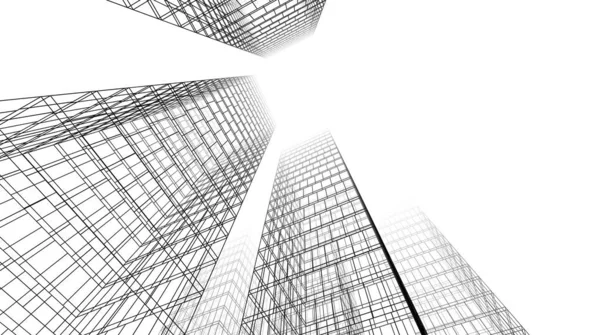 Abstract Architectural Wallpaper High Building Design Digital Concept Background — Stockfoto