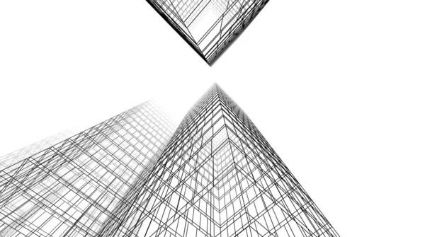 Abstract Architectural Wallpaper High Building Design Digital Concept Background — Stockfoto