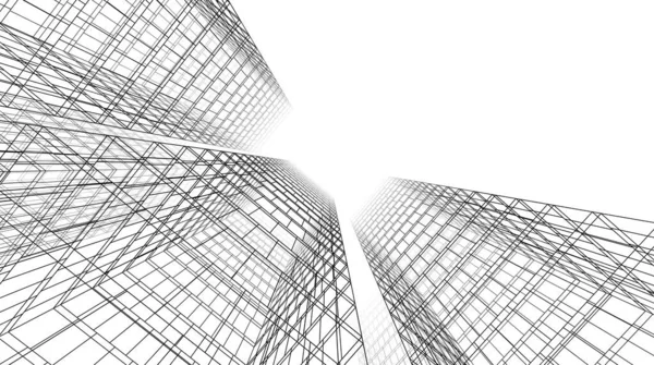 Abstract Architectural Wallpaper High Building Design Digital Concept Background — Fotografie, imagine de stoc