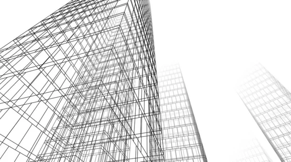 Abstract Architectural Wallpaper High Building Design Digital Concept Background — 图库照片