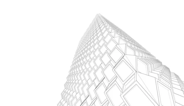 Abstract Architectural Wallpaper High Building Design Digital Concept Background —  Fotos de Stock