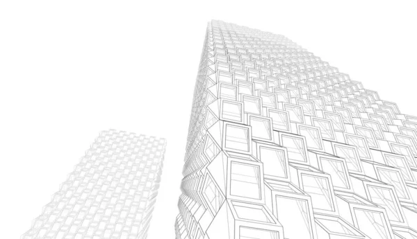 抽象的な建築壁紙高建築デザインデジタルコンセプト背景 — ストック写真