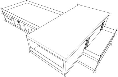 Binanın mimari 3d çizim çizim ev