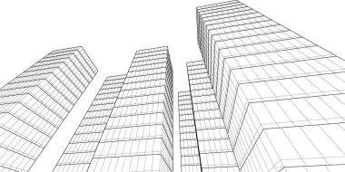 abstract architectural wallpaper high building design, digital concept background