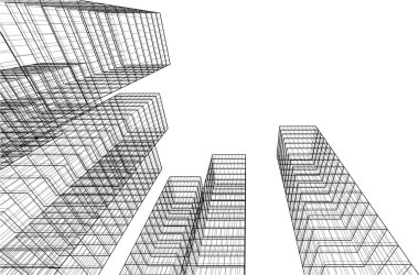 abstract architectural wallpaper high building design, digital concept background