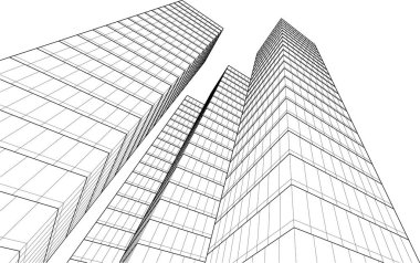 abstract architectural wallpaper high building design, digital concept background