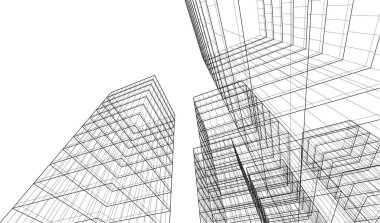 abstract architectural wallpaper high building design, digital concept background