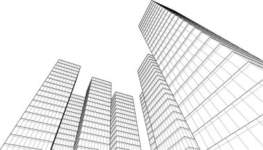 abstract architectural wallpaper high building design, digital concept background