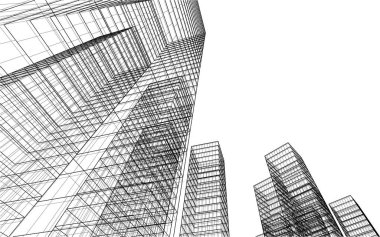 abstract architectural wallpaper high building design, digital concept background
