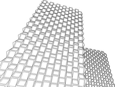 abstract architectural wallpaper high building design, digital concept background