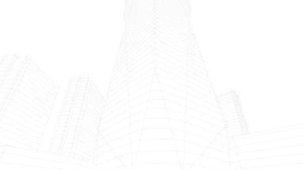 Abstract Architectural Wallpaper High Building Design Digital Concept Background — Stockvector