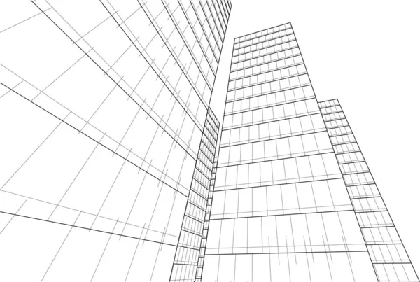 Abstrato Arquitetura Papel Parede Design Edifício Alto Fundo Conceito Digital — Vetor de Stock