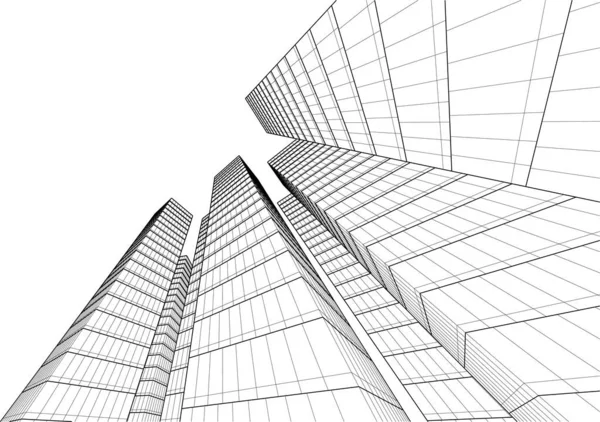 Abstract Architectural Wallpaper High Building Design Digital Concept Background —  Vetores de Stock