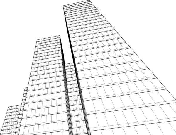 Soyut Mimari Duvar Kağıdı Yüksek Bina Tasarımı Dijital Konsept Arkaplan — Stok Vektör