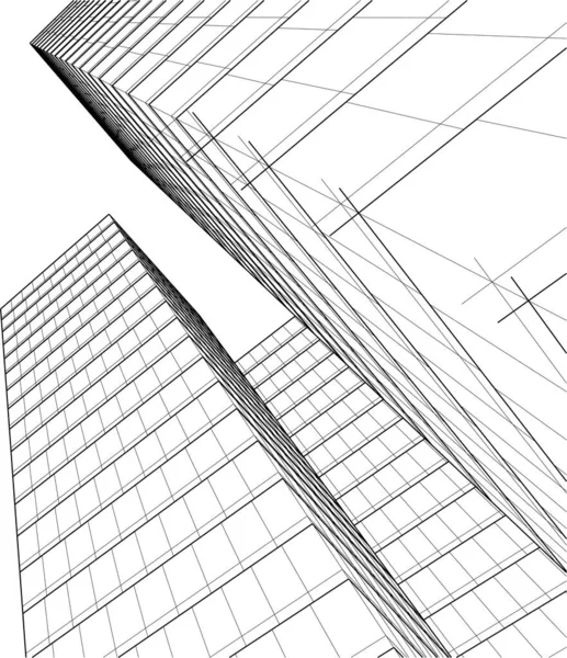 Abstrakt Arkitektonisk Tapet Hög Byggnad Design Digitalt Koncept Bakgrund — Stock vektor