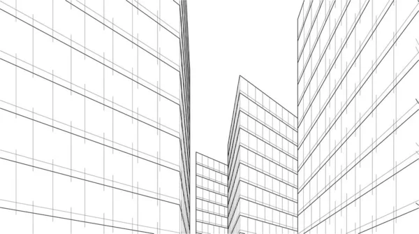 Astratto Disegno Architettonico Wallpaper Alto Edificio Sfondo Concetto Digitale — Vettoriale Stock