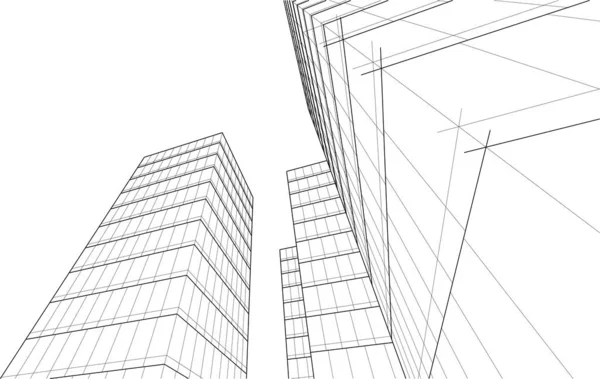 Abstract Architectural Wallpaper High Building Design Digital Concept Background — Vector de stock