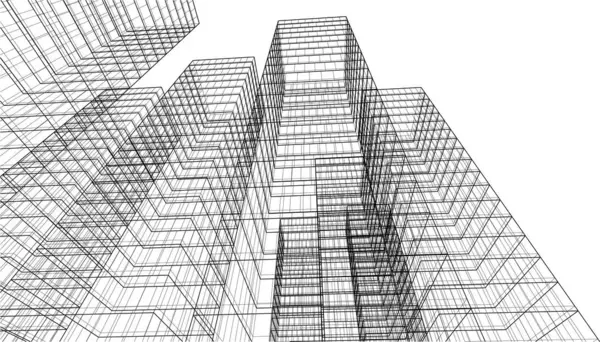 Abstrato Arquitetura Papel Parede Design Edifício Alto Fundo Conceito Digital — Vetor de Stock