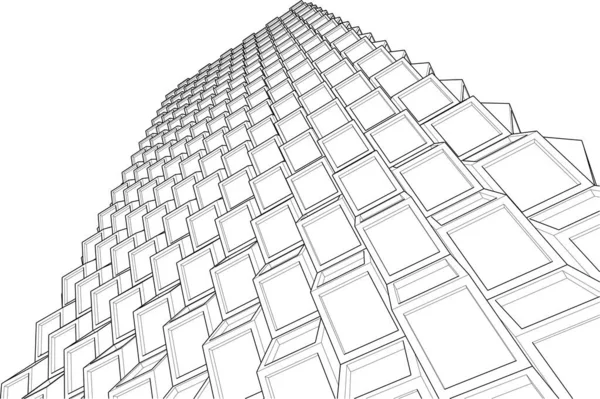 建筑墙纸高楼设计 数字概念背景 — 图库矢量图片