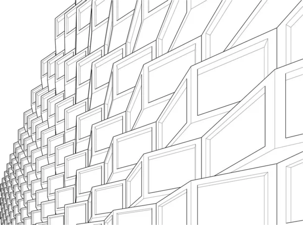 Papel Pintado Arquitectónico Abstracto Alto Diseño Del Edificio Fondo Concepto — Vector de stock