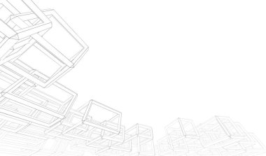 soyut mimari duvar kağıdı tasarımı, dijital konsept arkaplan