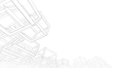 soyut mimari duvar kağıdı tasarımı, dijital konsept arkaplan