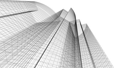 soyut mimari duvar kağıdı gökdelen tasarımı, dijital konsept arkaplan 