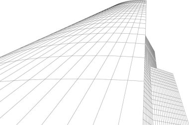 soyut mimari duvar kağıdı gökdelen tasarımı, dijital konsept arkaplan 