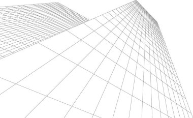 soyut mimari duvar kağıdı gökdelen tasarımı, dijital konsept arkaplan 