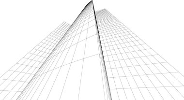 soyut mimari duvar kağıdı gökdelen tasarımı, dijital konsept arkaplan 