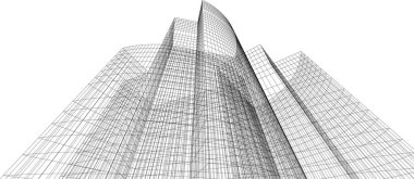 soyut mimari duvar kağıdı gökdelen tasarımı, dijital konsept arkaplan 