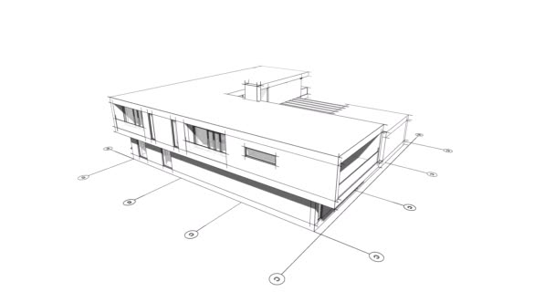 House Building Architectural Drawing Animation — Stock videók