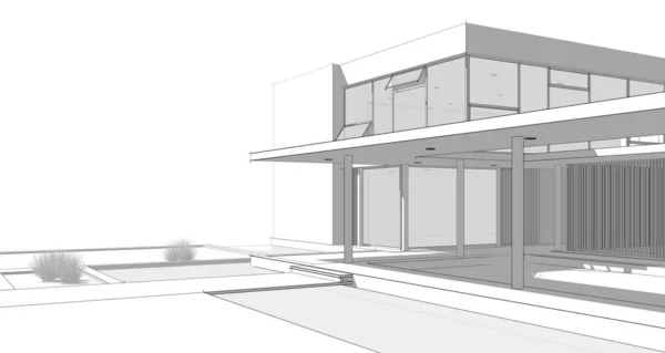 Архитектурный Рисунок Дома — стоковое фото