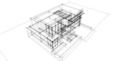 villa, mimari çizim vektörü 3d animasyon
