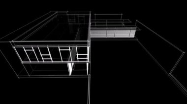 villa, mimari çizim vektörü 3d animasyon