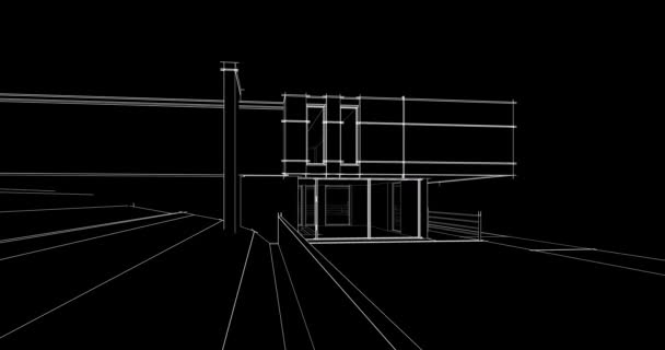 Βίλα Κτίριο Αρχιτεκτονικό Σχέδιο Διάνυσμα Animation — Αρχείο Βίντεο